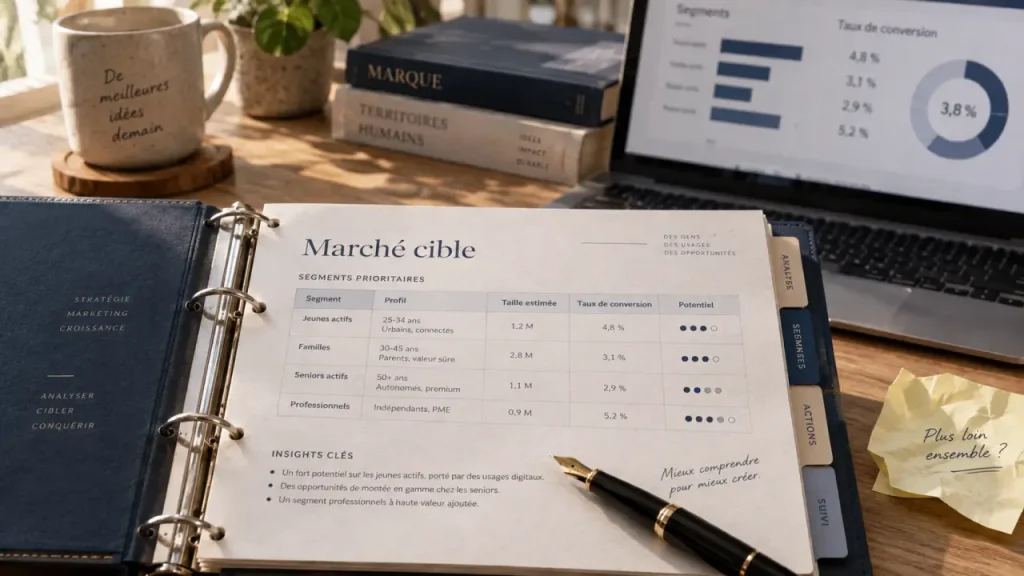 Marché cible : bureau et suivi des résultats marketing