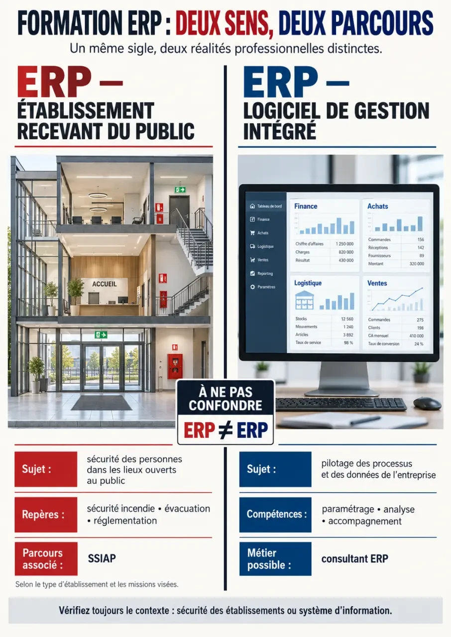 Formation ERP : comparaison entre sécurité incendie, SSIAP et logiciels de gestion intégrés