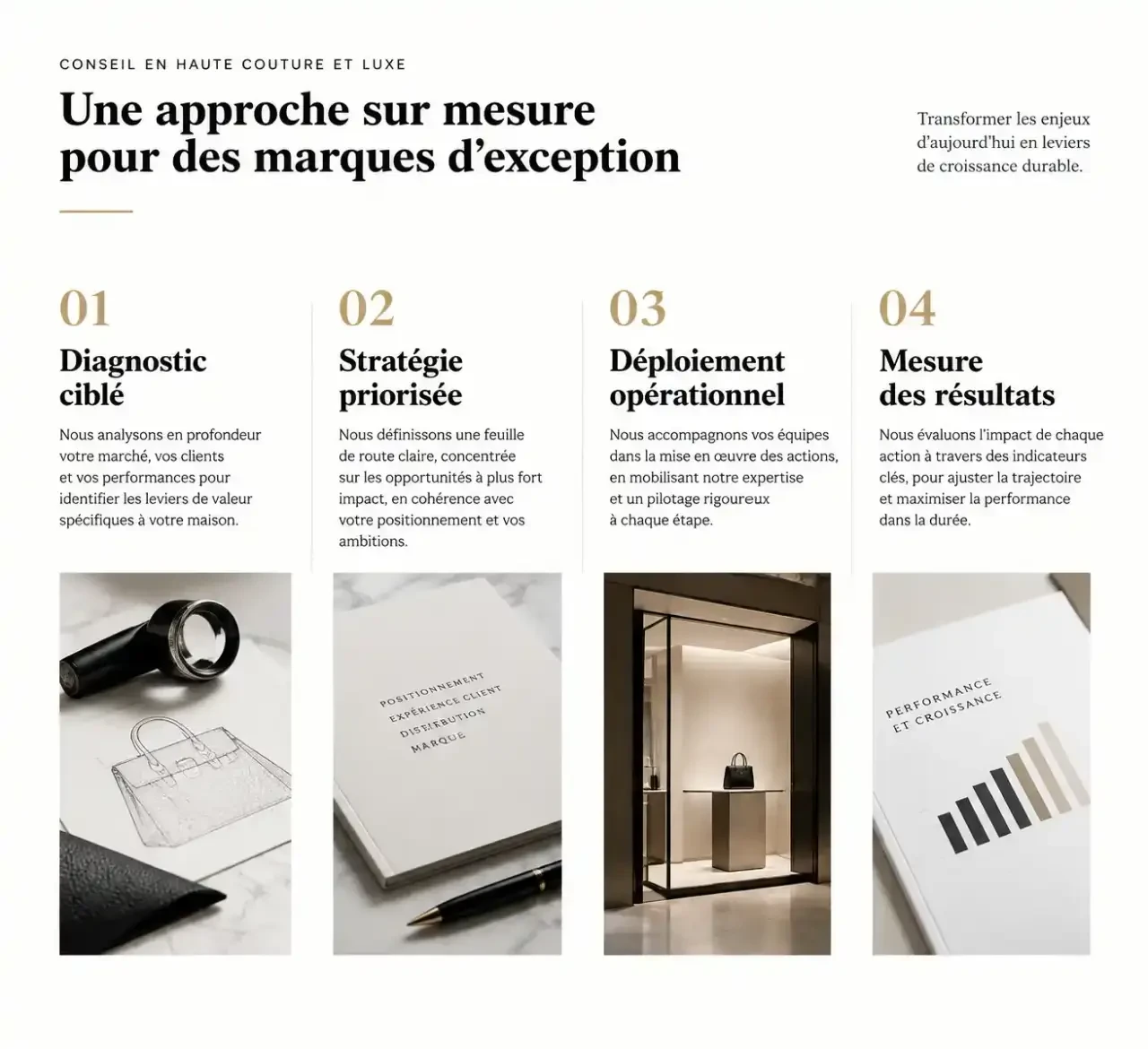 Étapes d'une mission d'un cabinet de conseil luxe, du diagnostic à la mesure des résultats
